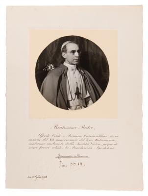 Lot #265 Pope Pius XII Signed Apostolic Blessing - Image 1