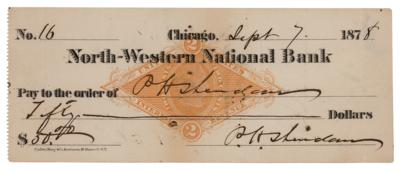 Lot #355 Philip H. Sheridan Triple-Signed Check - Image 1