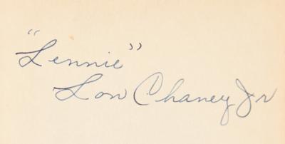 Lot #847 Lon Chaney, Jr. Signed Book - Of Mice and Men - Image 2