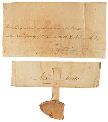 Lot #348 North Carolina: William Lenoir and Alexander Martin (2) Signatures - Image 1