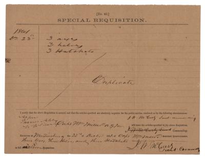 Lot #316 Turner Ashby War-Dated Document Signed