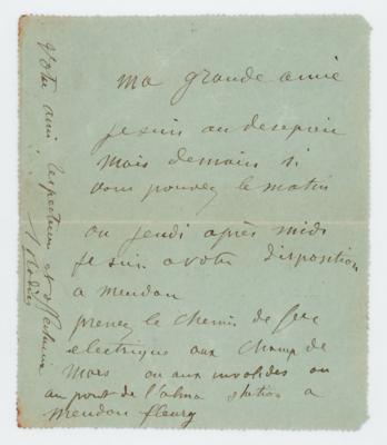 Lot #492 Auguste Rodin Autograph Letter Signed to