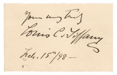 Lot #495 Louis C. Tiffany Signature