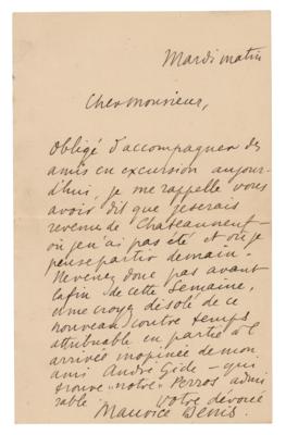 Lot #476 Maurice Denis Autograph Letter Signed - Image 1