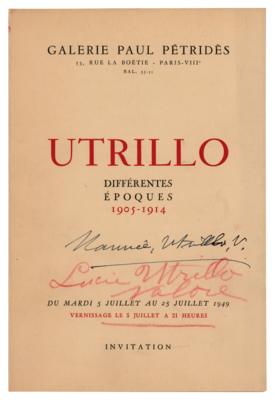 Lot #496 Maurice Utrillo Signed Invitation