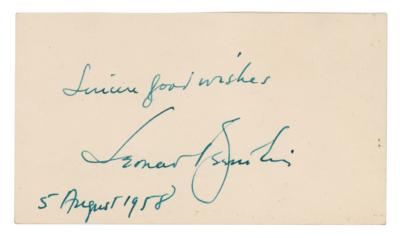 Lot #611 Leonard Bernstein Signature