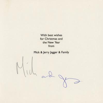 Lot #755 Rolling Stones: Mick Jagger and Jerry Hall Signed Christmas Card