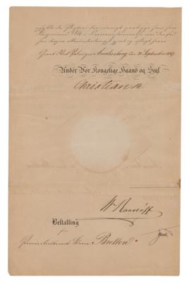 Lot #230 King Christian IX of Denmark Document Signed - Image 1