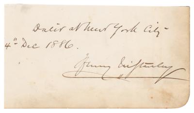 Lot #289 Henry M. Stanley Signature