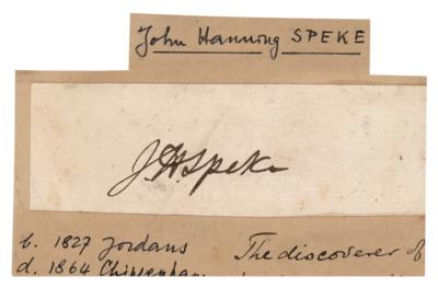Lot #288 John Hanning Speke Signature