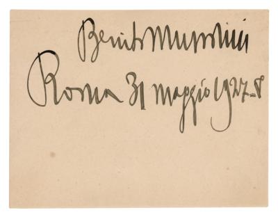 Lot #249 Benito Mussolini Signature