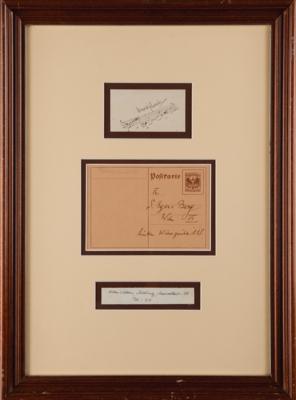 Lot #584 Second Viennese School: Arnold Schoenberg Autograph Musical Quotation Signed with (2) Signed Items from Alban Berg and Anton Webern