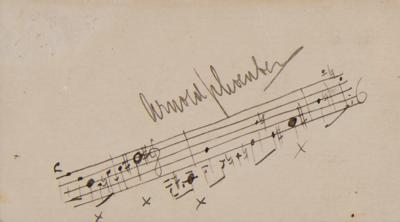 Lot #584 Second Viennese School: Arnold Schoenberg Autograph Musical Quotation Signed with (2) Signed Items from Alban Berg and Anton Webern - Image 3