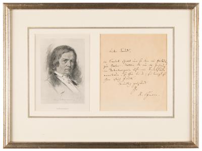 Lot #586 Robert Schumann Autograph Letter Signed