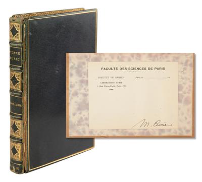 Lot #145 Marie Curie Signature (From Herbert Hoover's Collection)