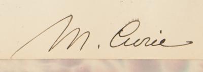 Lot #145 Marie Curie Signature (From Herbert Hoover's Collection) - Image 2