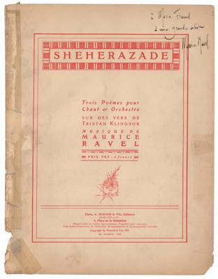 Lot #658 Maurice Ravel Signed Music Book Cover - Sheherazade - Image 1