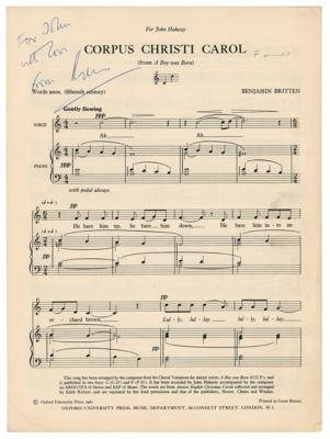 Lot #616 Benjamin Britten Signed Sheet Music Booklet - Corpus Christi Carol - Image 1