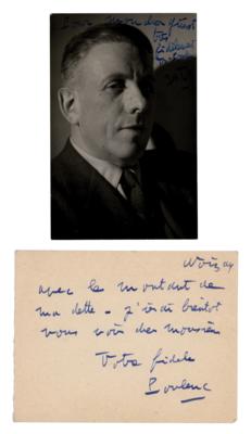 Lot #655 Francis Poulenc (2) Signed Items - ALS and Signed Photograph - Image 1