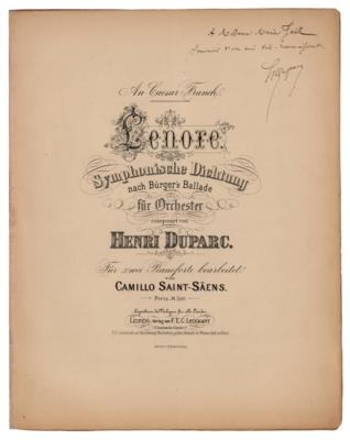 Lot #628 Henri Duparc Signed Sheet Music Booklet - Lenore - Image 1