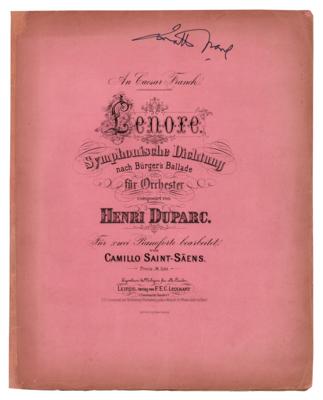 Lot #628 Henri Duparc Signed Sheet Music Booklet - Lenore - Image 2