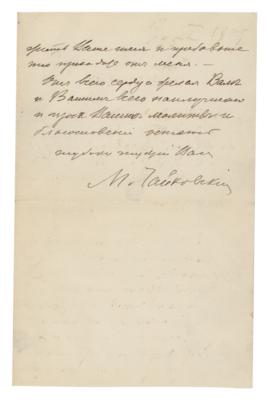 Lot #672 Modest Ilyich Tchaikovsky Autograph Letter Signed - Image 2