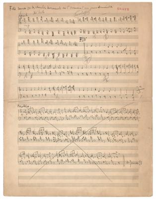 Lot #646 Darius Milhaud Autograph Manuscript of (6) Erik Satie Compositions - Image 1