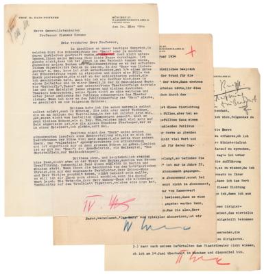 Lot #651 Hans Pfitzner (4) Typed Letters Signed - Image 2