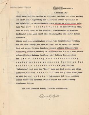 Lot #651 Hans Pfitzner (4) Typed Letters Signed - Image 3