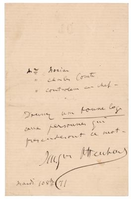 Lot #648 Jacques Offenbach (2) Items: Autograph Letter Signed and Autograph Musical Quotation - Image 2