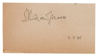 Lot #666 Richard Strauss Signature