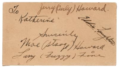 Lot #827 Three Stooges Signatures - Image 1