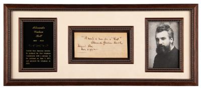 Lot #144 Alexander Graham Bell Autograph Quotation Signed - Image 2