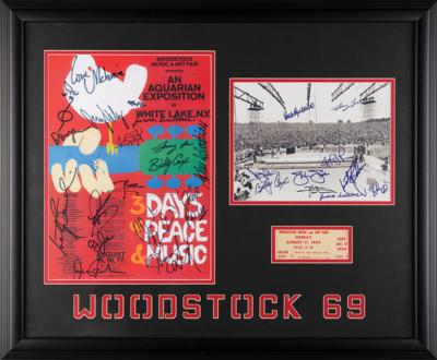 Lot #778 Woodstock Multi-Signed Concert Print and
