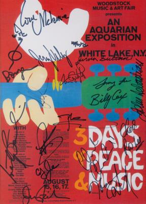 Lot #778 Woodstock Multi-Signed Concert Print and a One-Day Admission Ticket - Image 2