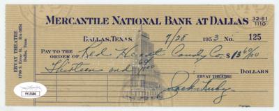 Lot #279 Jack Ruby Signed Check