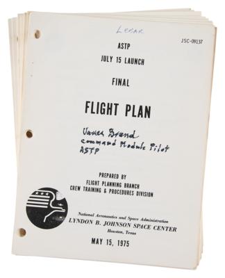 Lot #400 Vance Brand Signed Apollo-Soyuz Final Flight Plan - Image 1