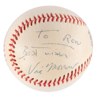 Lot #909 Vic Morrow Signed Baseball - Image 1