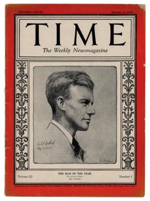 Lot #369 Charles Lindbergh: 1928 Time Magazine