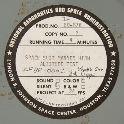 Lot #403 Bob Crippen 'Space Suit Manned High Altitude' Test Film Reel - Image 2