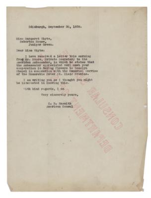 Lot #33 John F. Kennedy Typed Letter Signed on Memorial for a WWII Airman Killed While in Active Service with the Royal Air Force on September 8, 1939 - Image 4