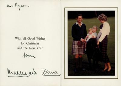 Lot #134 Princess Diana and King Charles III Signed Christmas Card (1985) - Image 1