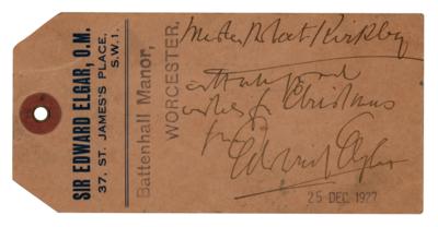 Lot #630 Edward Elgar Signature - Image 1