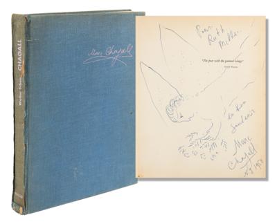 Lot #456 Marc Chagall Signed Sketch in Book