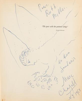 Lot #456 Marc Chagall Signed Sketch in Book - Image 2
