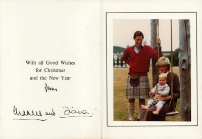Lot #269 Princess Diana and King Charles III Signed Christmas Card (1983)