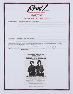 Lot #601 Jimi Hendrix Signed 1967 Swedish Handbill - Obtained Backstage at Klub Bongo, Malmo - Image 3