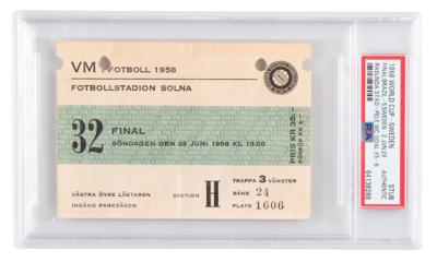 Lot #984 Pele: 1958 FIFA World Cup Ticket Stub -