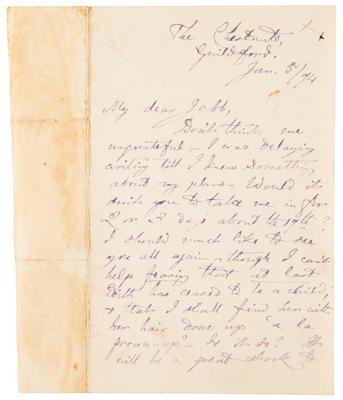 Lot #519 Charles L. Dodgson Autograph Letter Signed: "Love to any daughters not too old" - Image 3