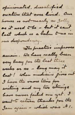Lot #520 Arthur Conan Doyle Autograph Letter Signed on an Unwelcome Lodger: "She is the most selfish, stingy, self-opinionated, dissatisfied creature that ever lived" - Image 4